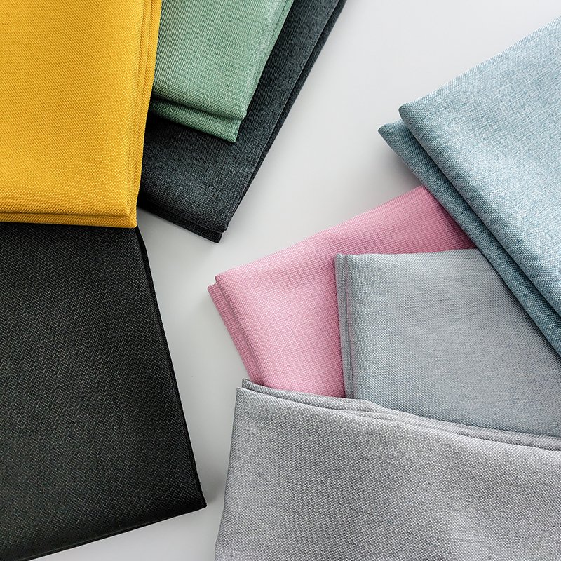 High Quality 100% Polyester Sofa Fabric Upholstery Dyed Linen Material Wholesale Cheap Price for Boys and Girls Curtains