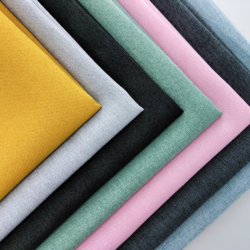 High Quality 100% Polyester Sofa Fabric Upholstery Dyed Linen Material Wholesale Cheap Price for Boys and Girls Curtains