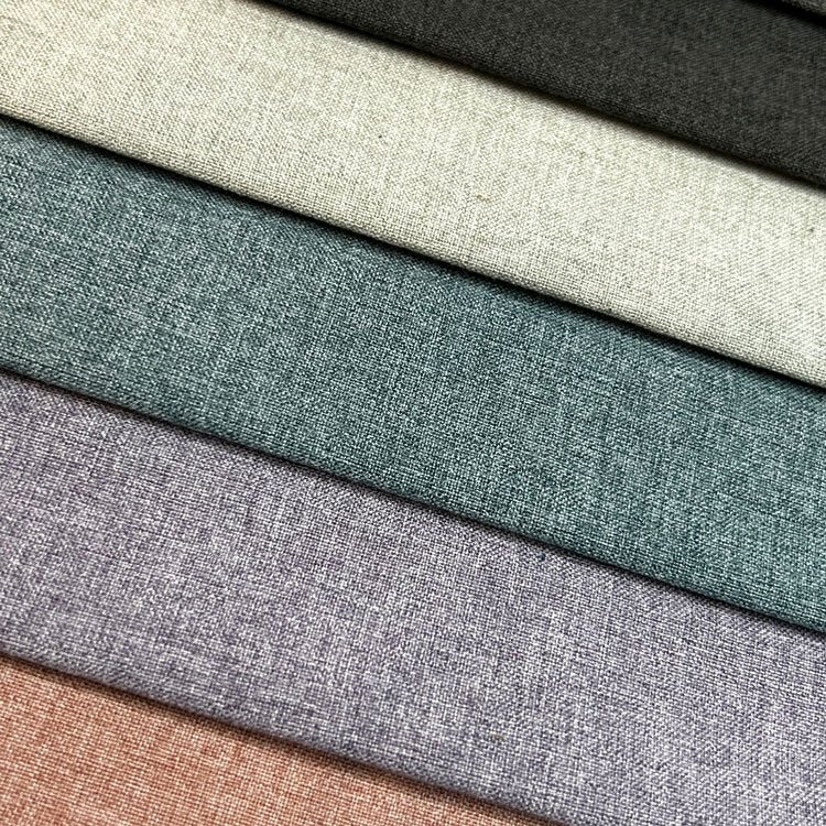 Home Textile Manufacture Linen Soft Linen Sofa Fabric Linen Look Polyester Fabric