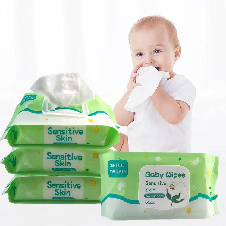 Factory Price 80PCS 100PCS Biodegradable Bamboo Fiber Pure Water Organic Oil Non-woven Unscented sensitives Baby Wet Wipes