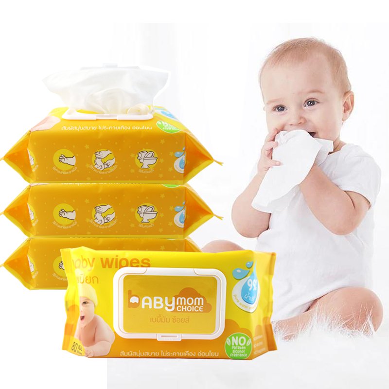 Factory Price 80PCS 100PCS Biodegradable Bamboo Fiber Pure Water Organic Oil Non-woven Unscented sensitives Baby Wet Wipes
