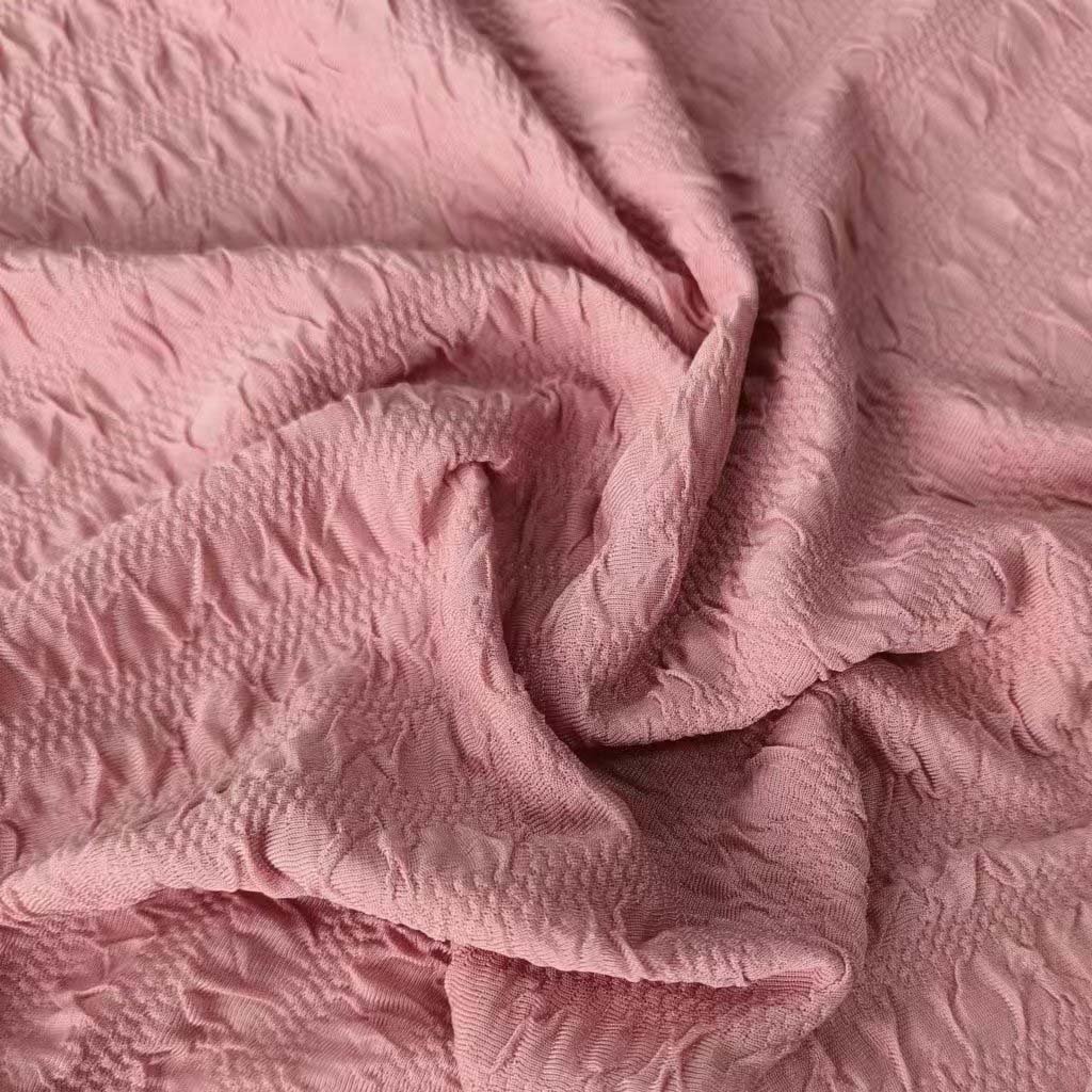 Hot sale OEM/ODM bubble jacquard fabric polyester spandex crepe fabric for women dress