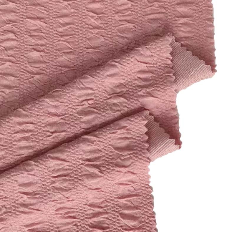 Hot sale OEM/ODM bubble jacquard fabric polyester spandex crepe fabric for women dress