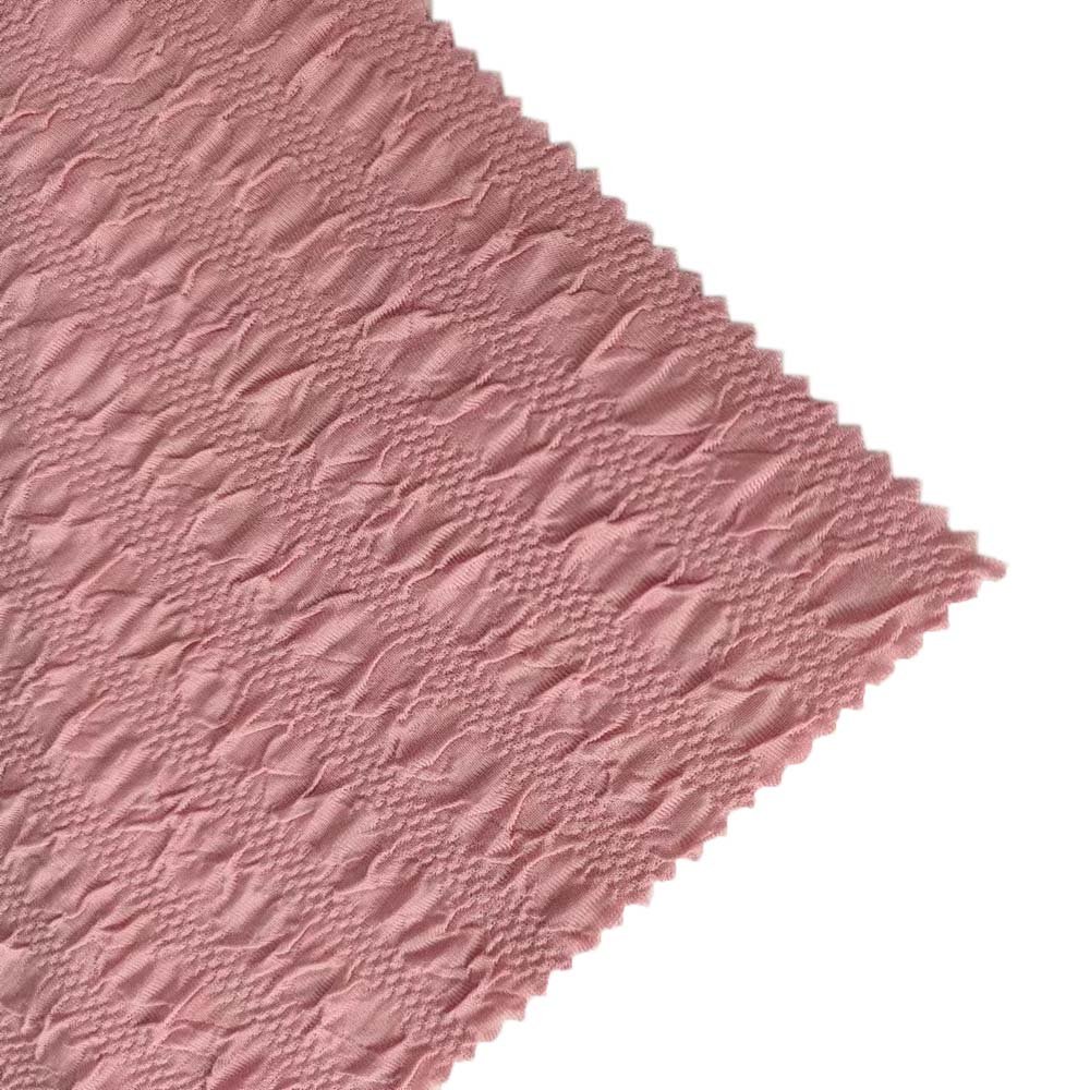 Hot sale OEM/ODM bubble jacquard fabric polyester spandex crepe fabric for women dress