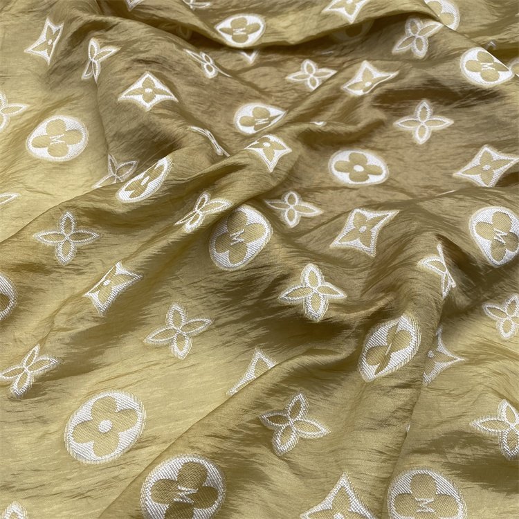 wholesale stocklot dot pattern organza jacquard polyester chiffon fabric for women clothing