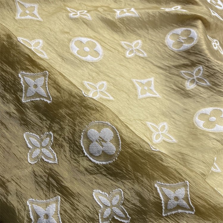wholesale stocklot dot pattern organza jacquard polyester chiffon fabric for women clothing