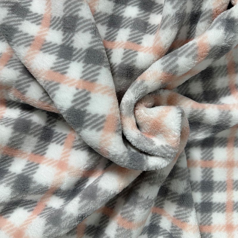 Hot Sell Comfortable and Soft Plaid Printed Coral Velvet Fabric for Pajamas Home Clothes Blanket