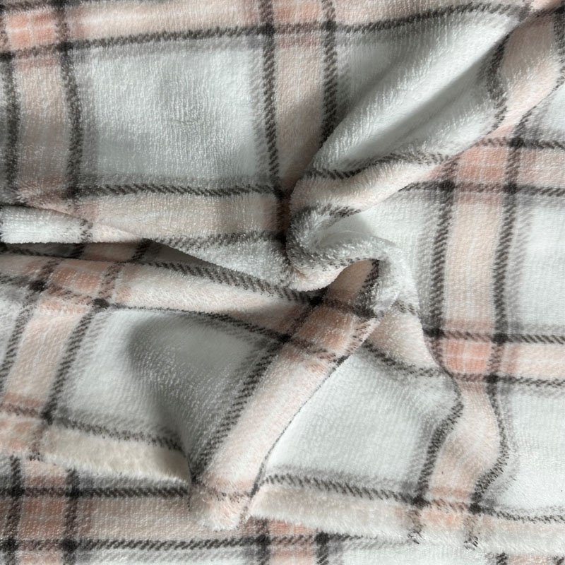 Hot Sell Comfortable and Soft Plaid Printed Coral Velvet Fabric for Pajamas Home Clothes Blanket