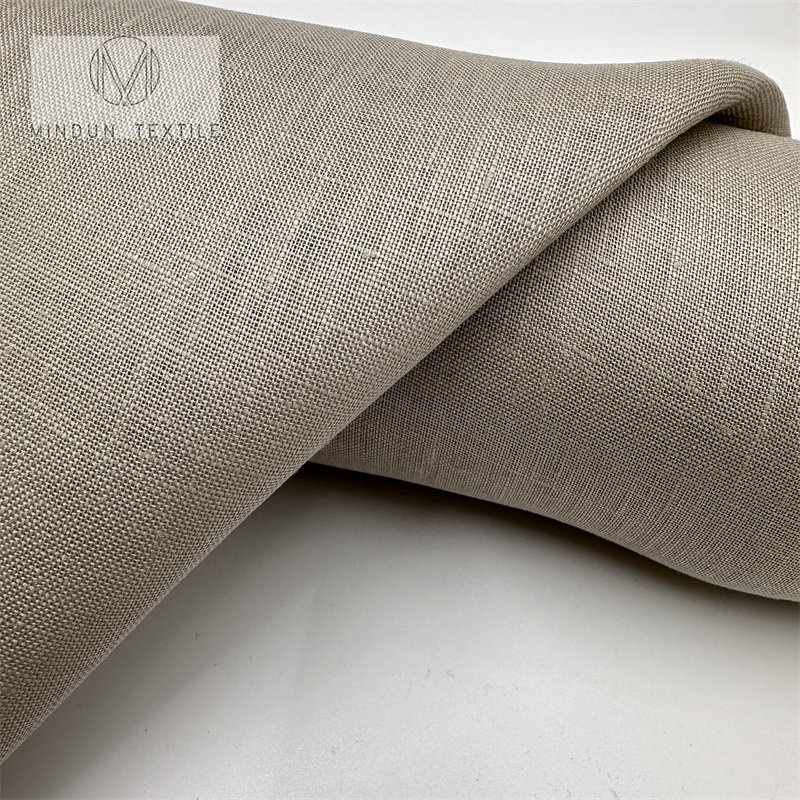 Mindun Factory Custom Woven Plain Dyed Soft Goods Vest Coat Pants Skirt 100% Pure Flax Linen Fabrics Wholesale Linen Fabric