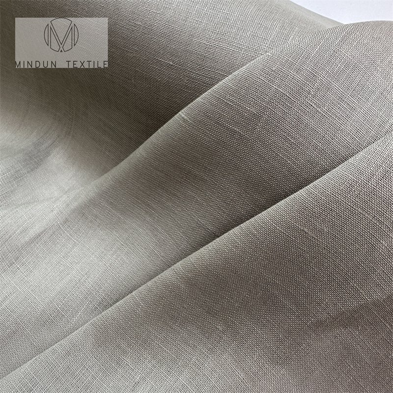 Mindun Factory Custom Woven Plain Dyed Soft Goods Vest Coat Pants Skirt 100% Pure Flax Linen Fabrics Wholesale Linen Fabric