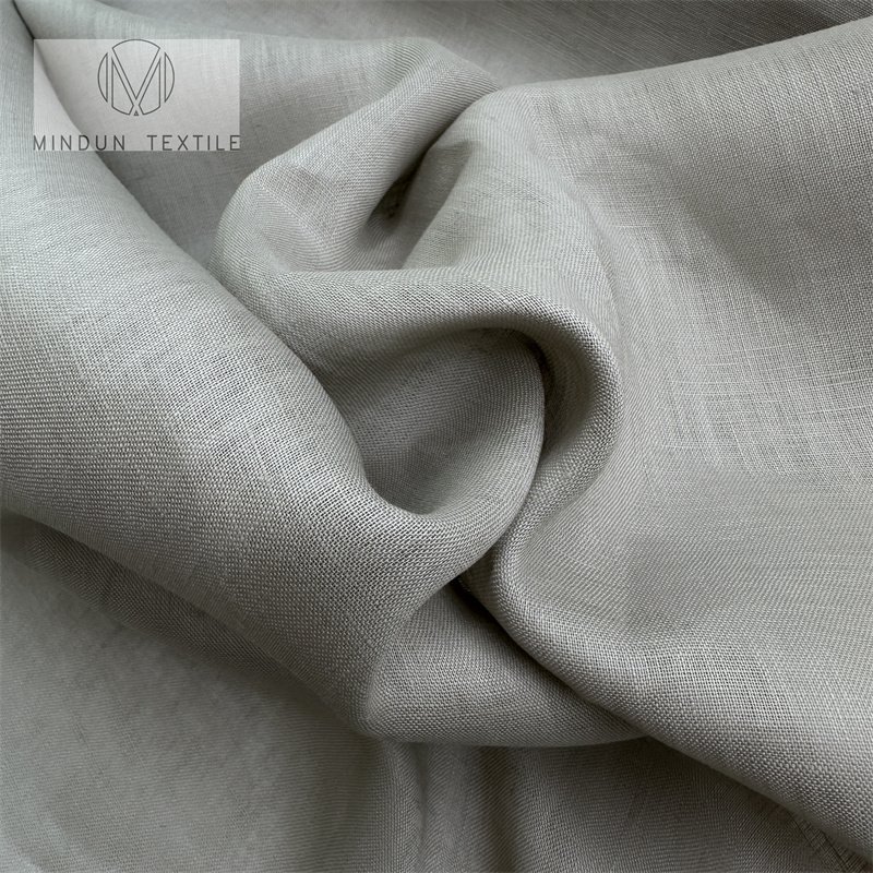 Mindun Factory Custom Woven Plain Dyed Soft Goods Vest Coat Pants Skirt 100% Pure Flax Linen Fabrics Wholesale Linen Fabric