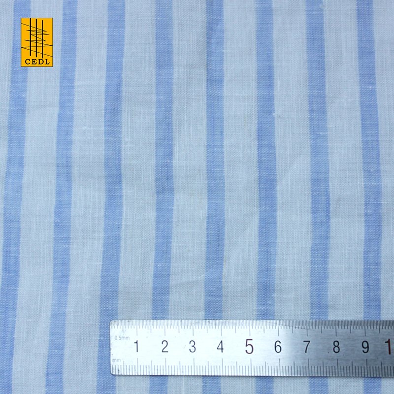 High Quality Organic 100% Linen Flax Stripe Home Textile Garment Fabric
