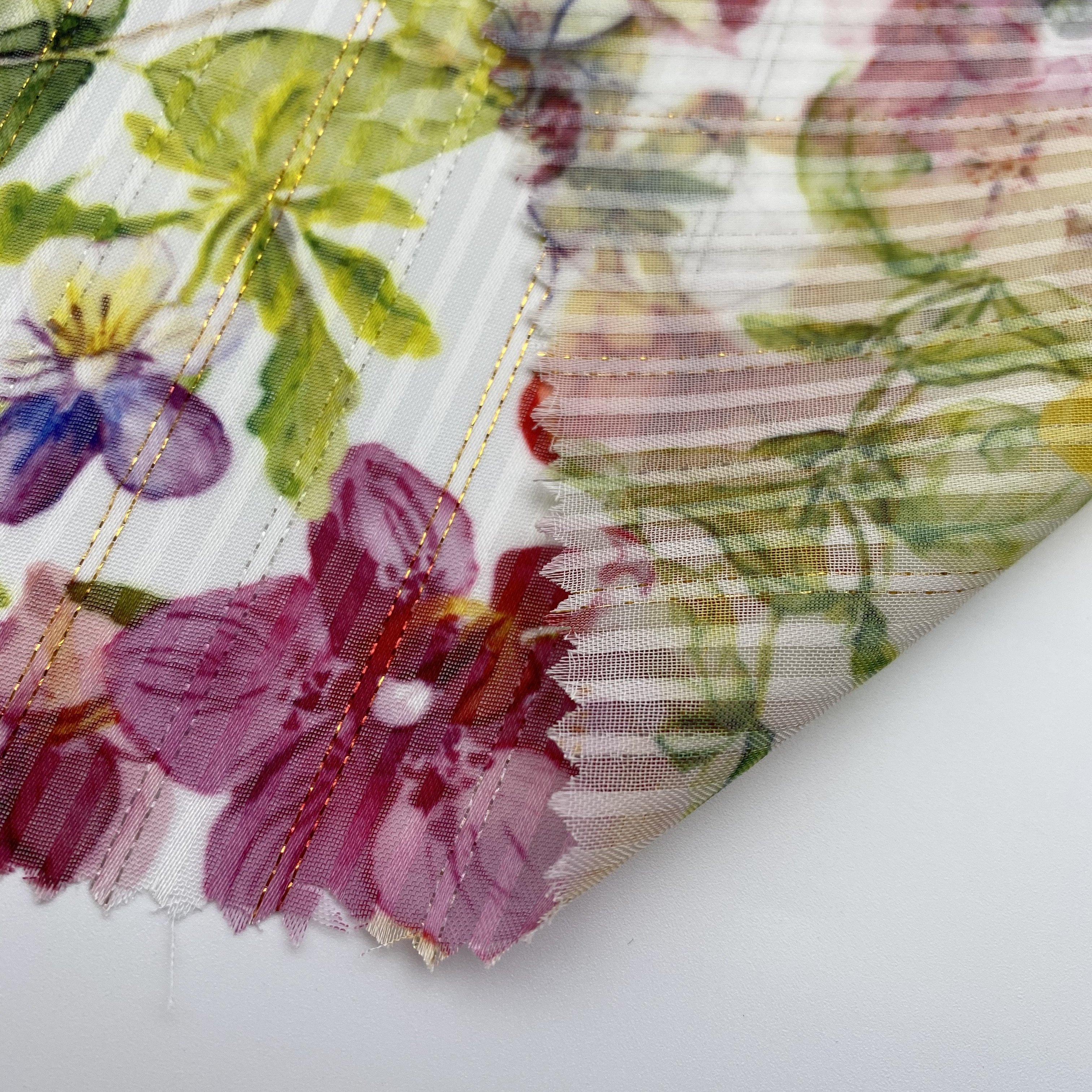HIGH FASHION woven polyester PRINTING FABRIC CHIFFON LUREX FABRIC WITH STRIPE FOR GARMENTS