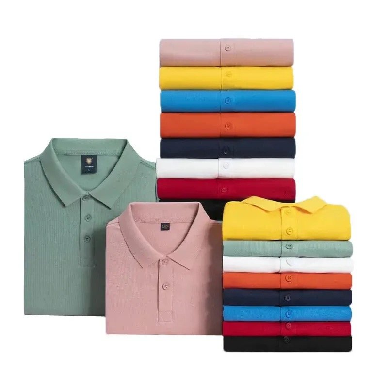 High Quality Summer Polo Shirt Men Unisex Custom Multi-Style Short Casual Quick Dry Embroidered Solid Cotton Polyester Silk