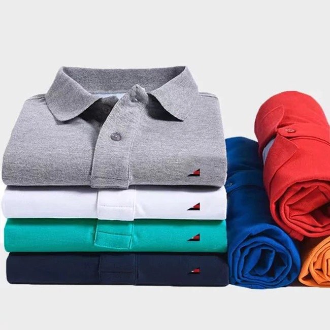 High Quality Summer Polo Shirt Men Unisex Custom Multi-Style Short Casual Quick Dry Embroidered Solid Cotton Polyester Silk