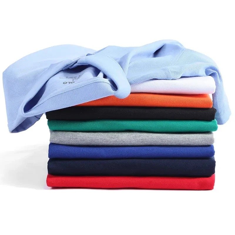 High Quality Summer Polo Shirt Men Unisex Custom Multi-Style Short Casual Quick Dry Embroidered Solid Cotton Polyester Silk