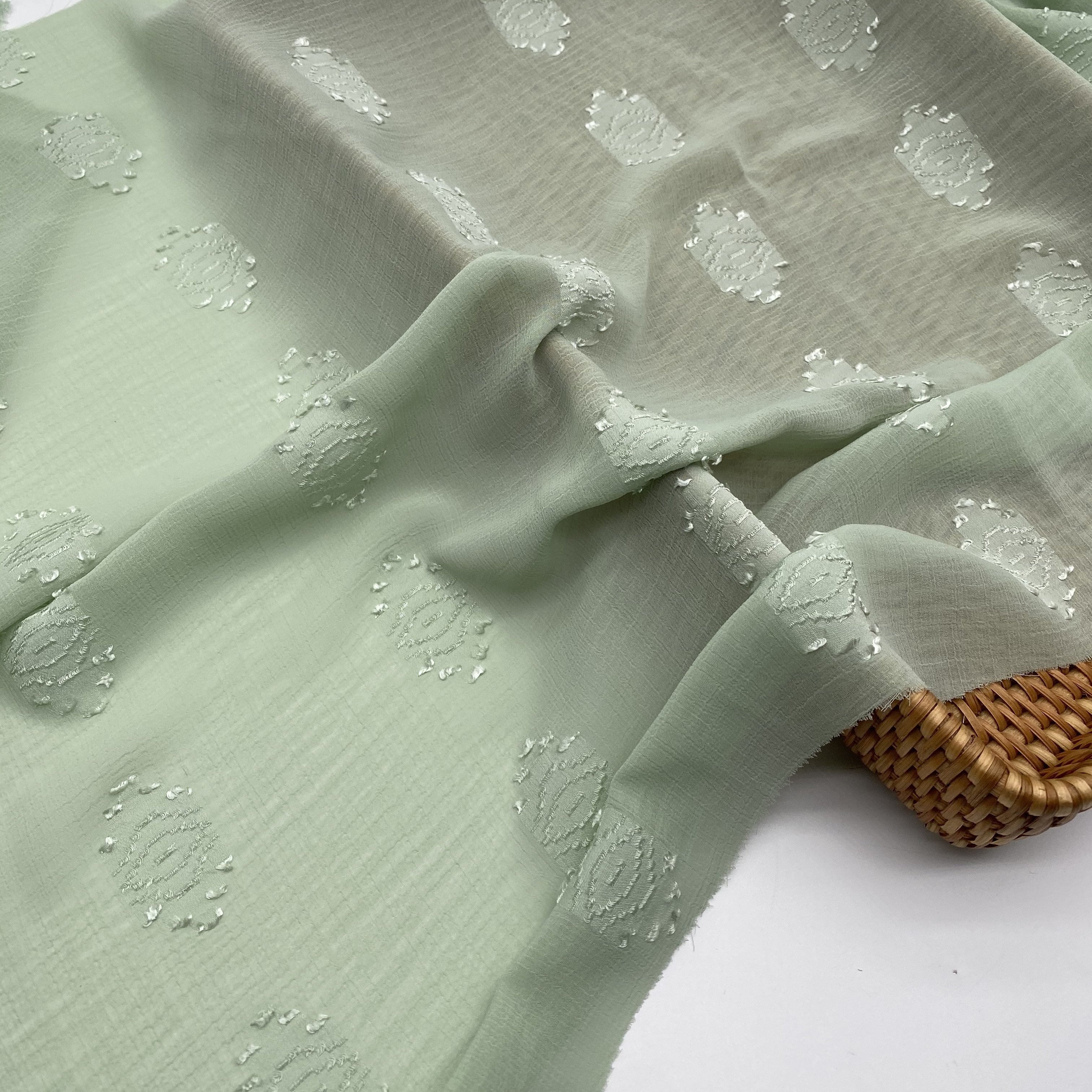 2024 New style summer China suppliers new design 100% polyester chiffon fabrics in stock for women garment