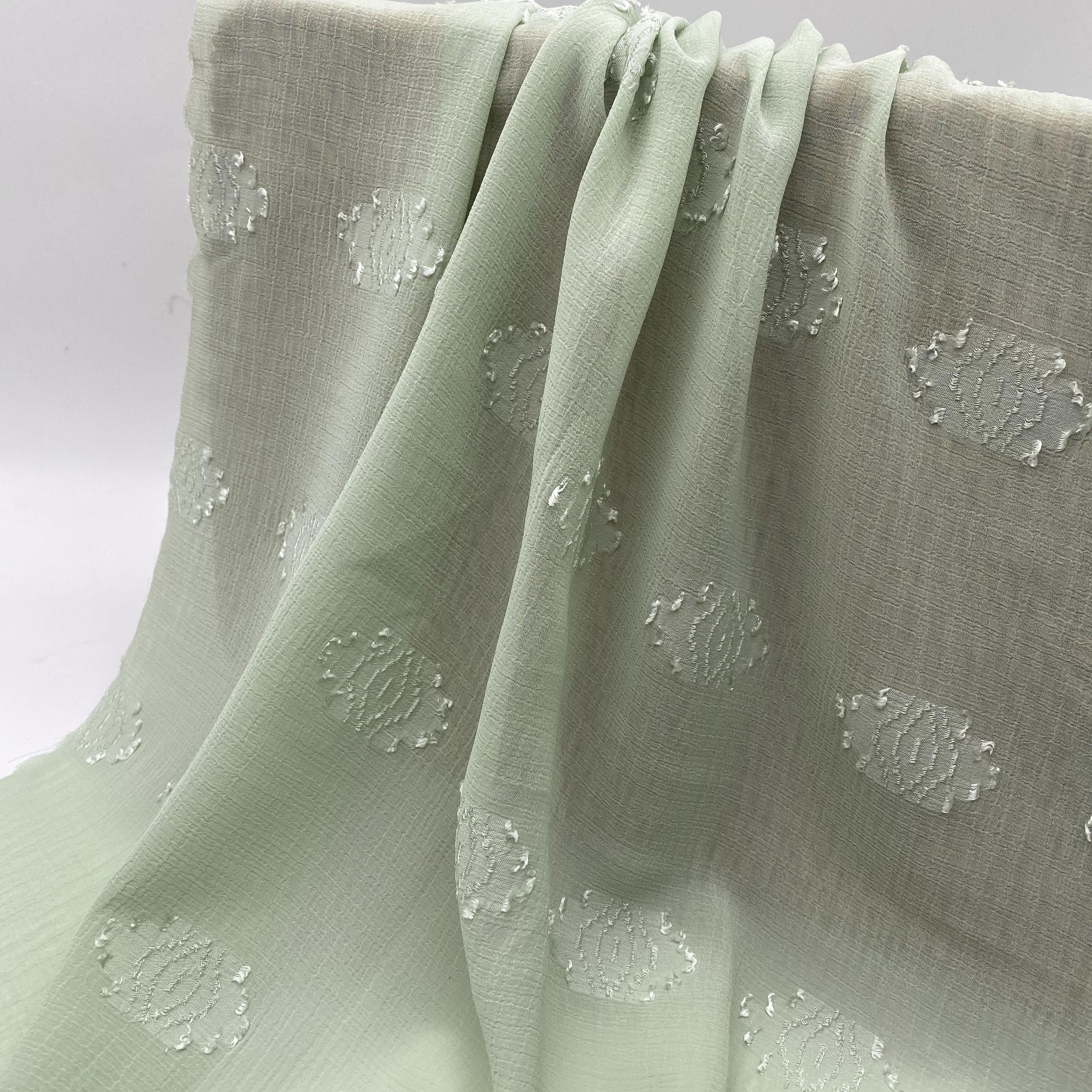 2024 New style summer China suppliers new design 100% polyester chiffon fabrics in stock for women garment