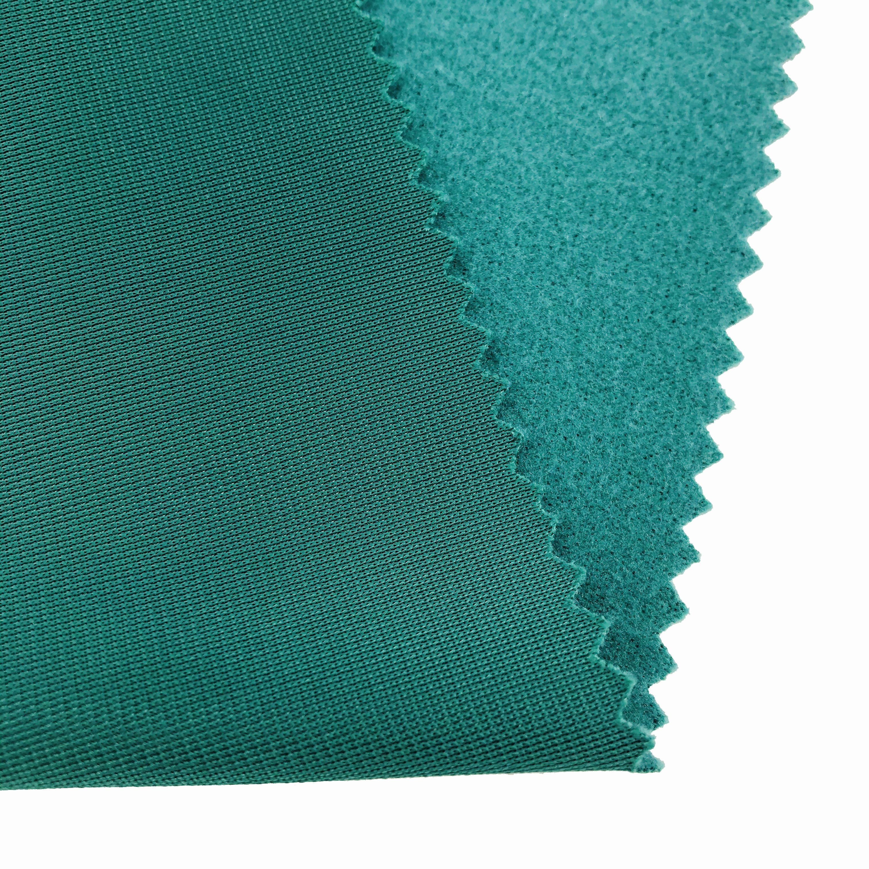 Wholesale custom viscose/polyester fabric 100% polyester double knit ribbed mesh dyed tricot brushed fabric for tracksuit