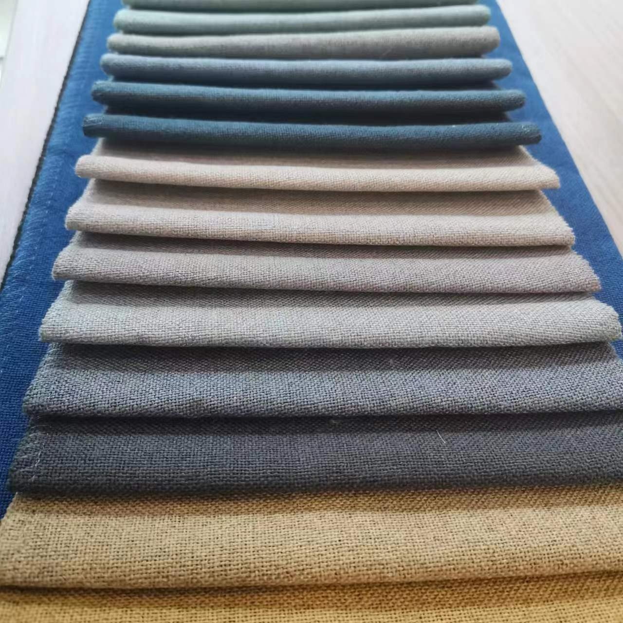 Hometextile cheap polyester linen look sofa upholstery fabric