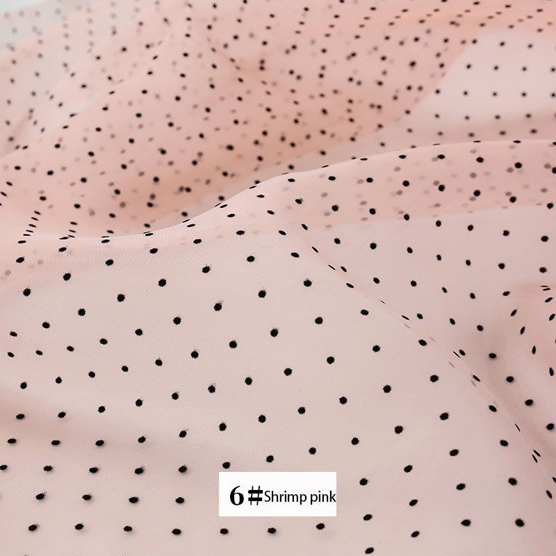 Organza fabric polka dot flocking fabric for wedding decoration performance gauze fabric