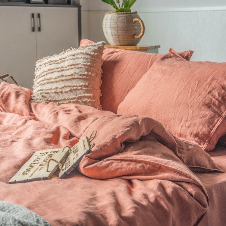 Factory Direct Sell French Linen Bed Sheet Twin Size King Size Fitted Sheet Stone Wash Flax Linen Duvet Cover Closure