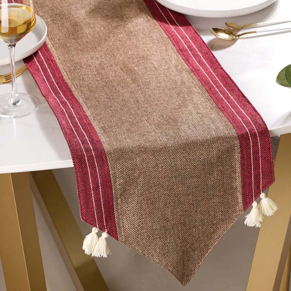 Manufacturer Fall Plain Color Fashion Overlength Luxury Linen Rectangle Sequin Table Runner For Wedding Reception