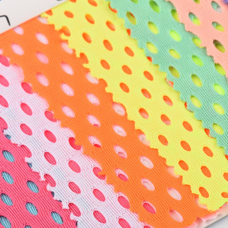 HX82 Breathable and gentle 75D moisture absorbent 100% polyester knitted large round hole fabric
