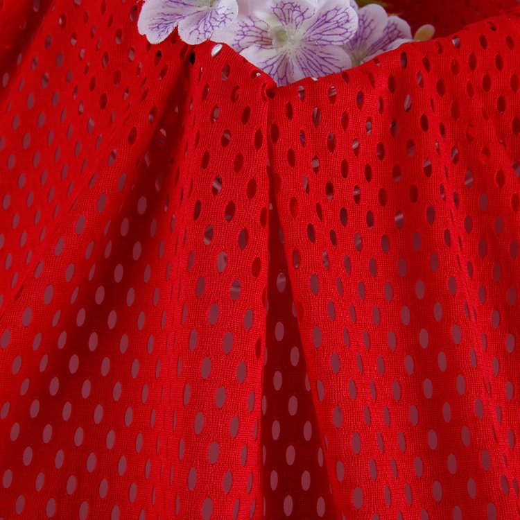 HX82 Breathable and gentle 75D moisture absorbent 100% polyester knitted large round hole fabric