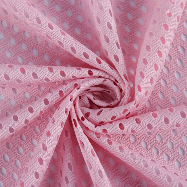 HX82 Breathable and gentle 75D moisture absorbent 100% polyester knitted large round hole fabric