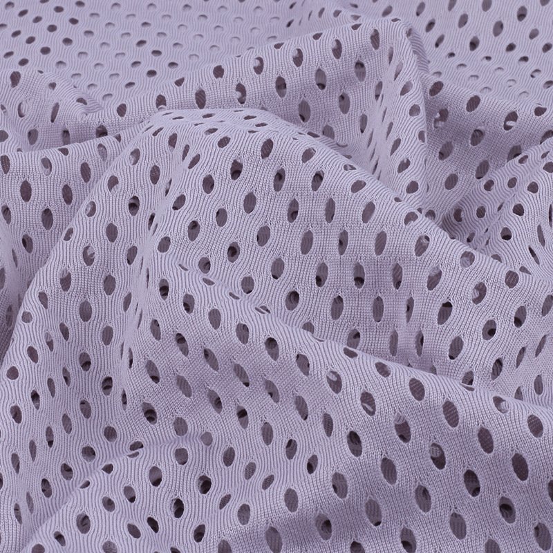HX82 Breathable and gentle 75D moisture absorbent 100% polyester knitted large round hole fabric