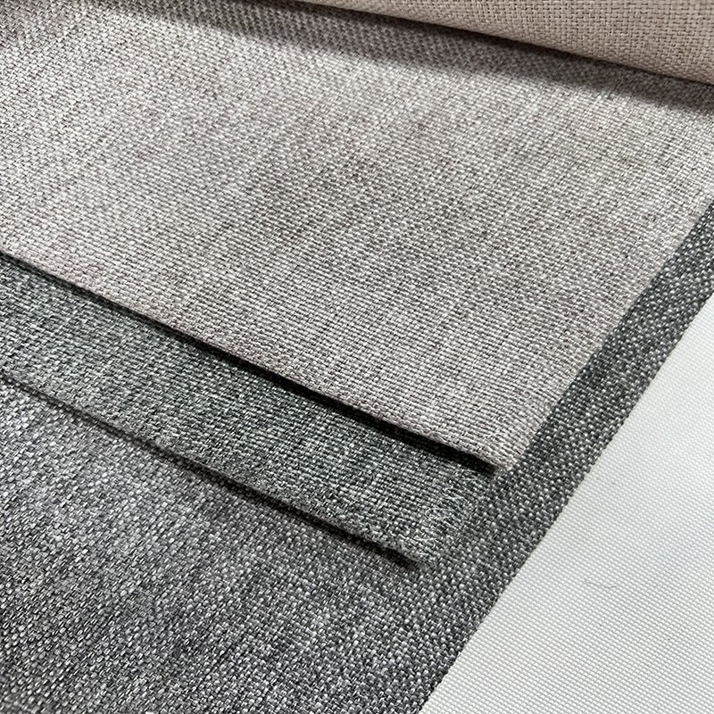 High quality Linen fabric home textile cover wholesale woven furniture 100% Polyester upholstery Linen sofa fabric cover 2024