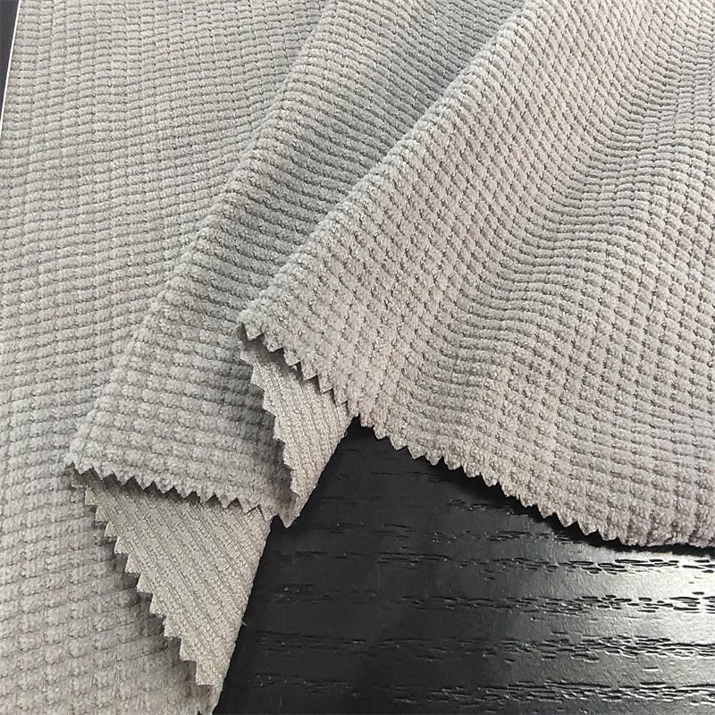 High quality gray Knitted warp knitted 287GSM 100% polyester fabric for clothing