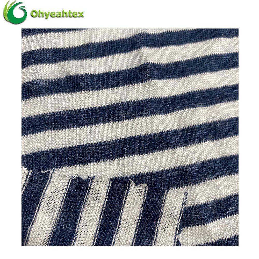 Organic Linen Soft Knitted 100% Linen Printed Fabric for Clothes
