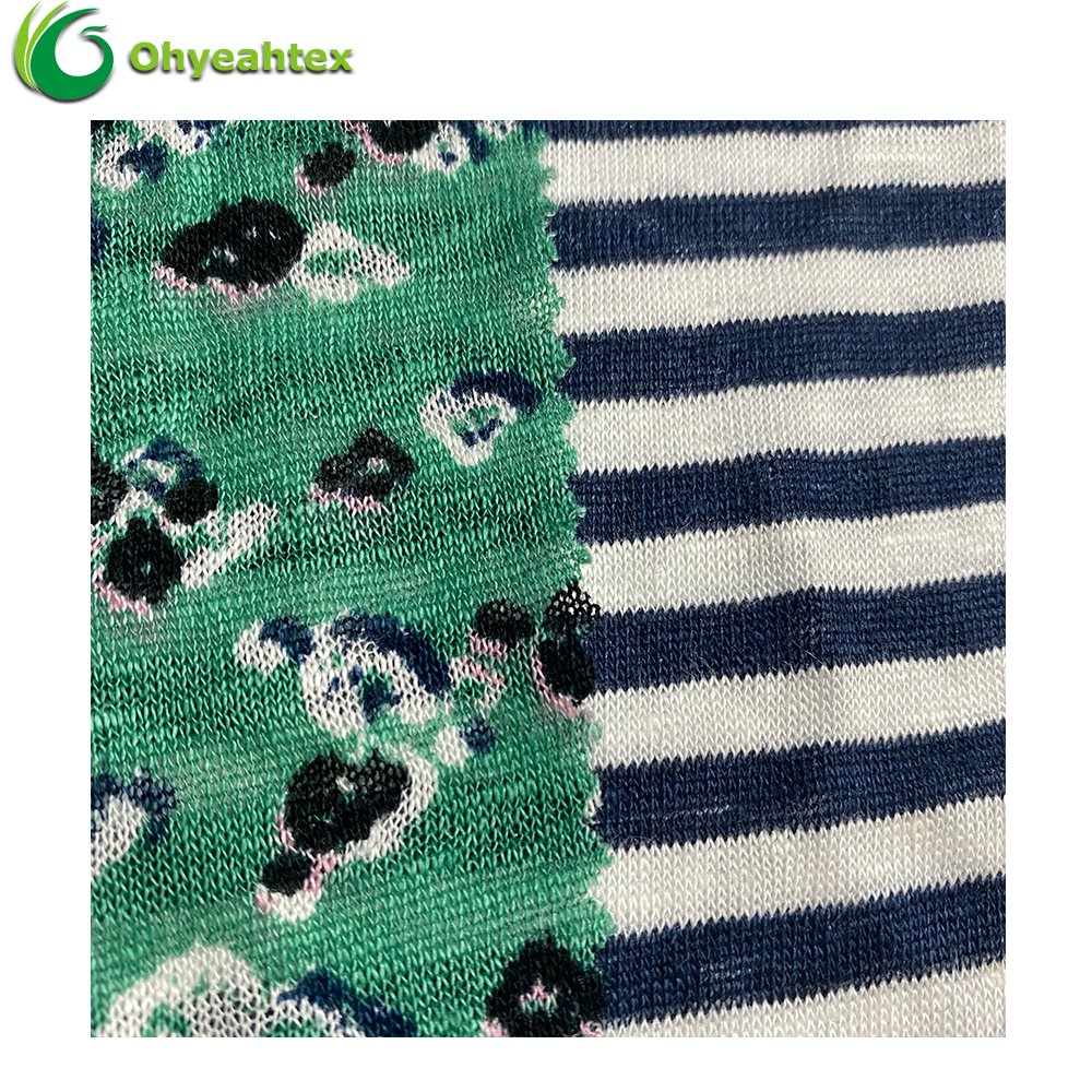 Organic Linen Soft Knitted 100% Linen Printed Fabric for Clothes