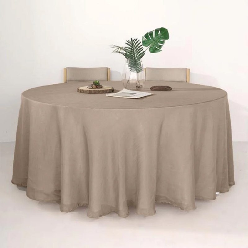 Dinning Decor Cotton Linen Wrinkle Free Anti-fading Table Cloth Round Tablecloths With Tassels