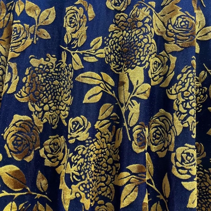 stock burnout velvet fabric big floral design skin friendly stretch velvet fabric for women dresses
