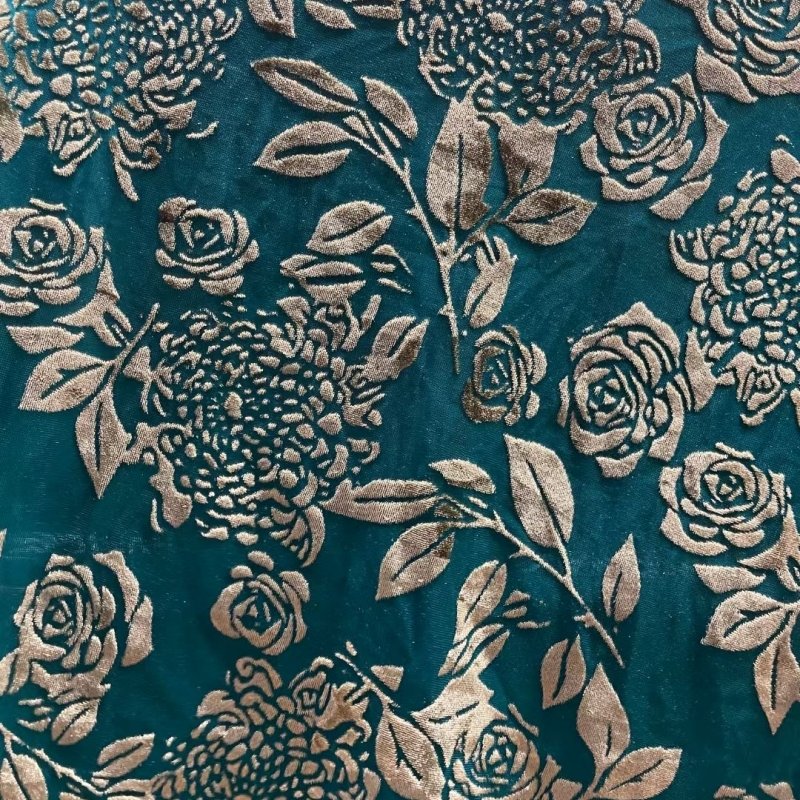 stock burnout velvet fabric big floral design skin friendly stretch velvet fabric for women dresses