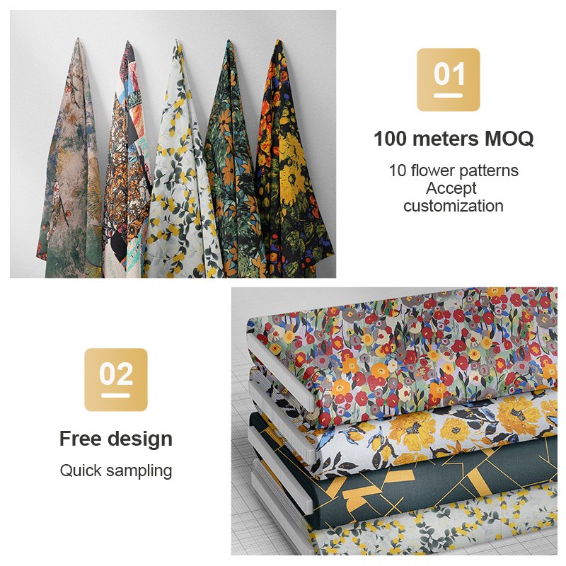 %100 viscose printed fabric Rayon fiber 140gsm minimum order quantity viscose fabric