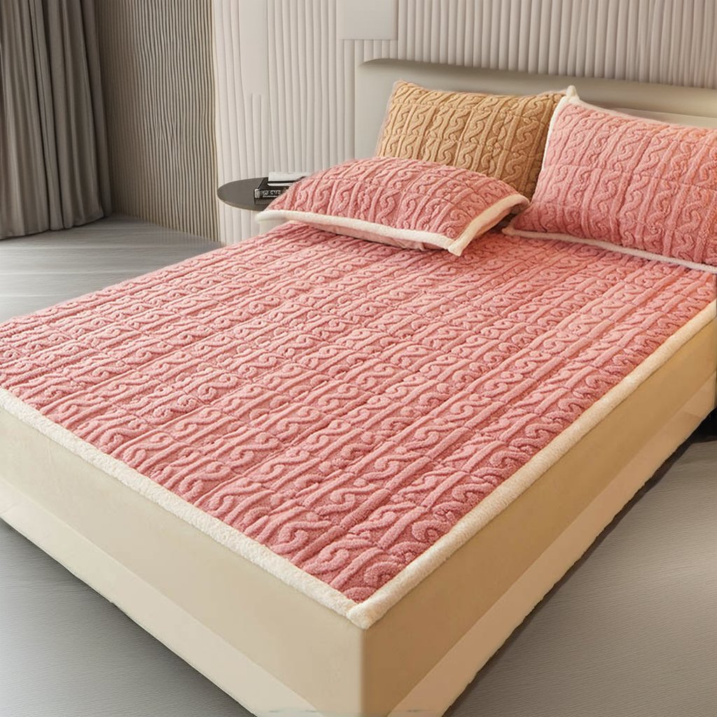 Quality Taffeta Bed Protector Non-Slip Home Mattress Spread Set of 3 Modern Style