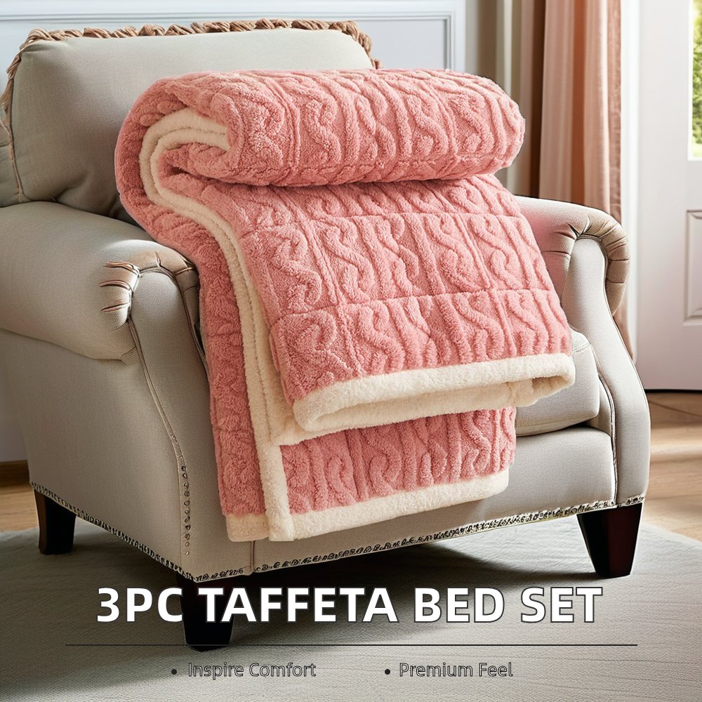 Quality Taffeta Bed Protector Non-Slip Home Mattress Spread Set of 3 Modern Style