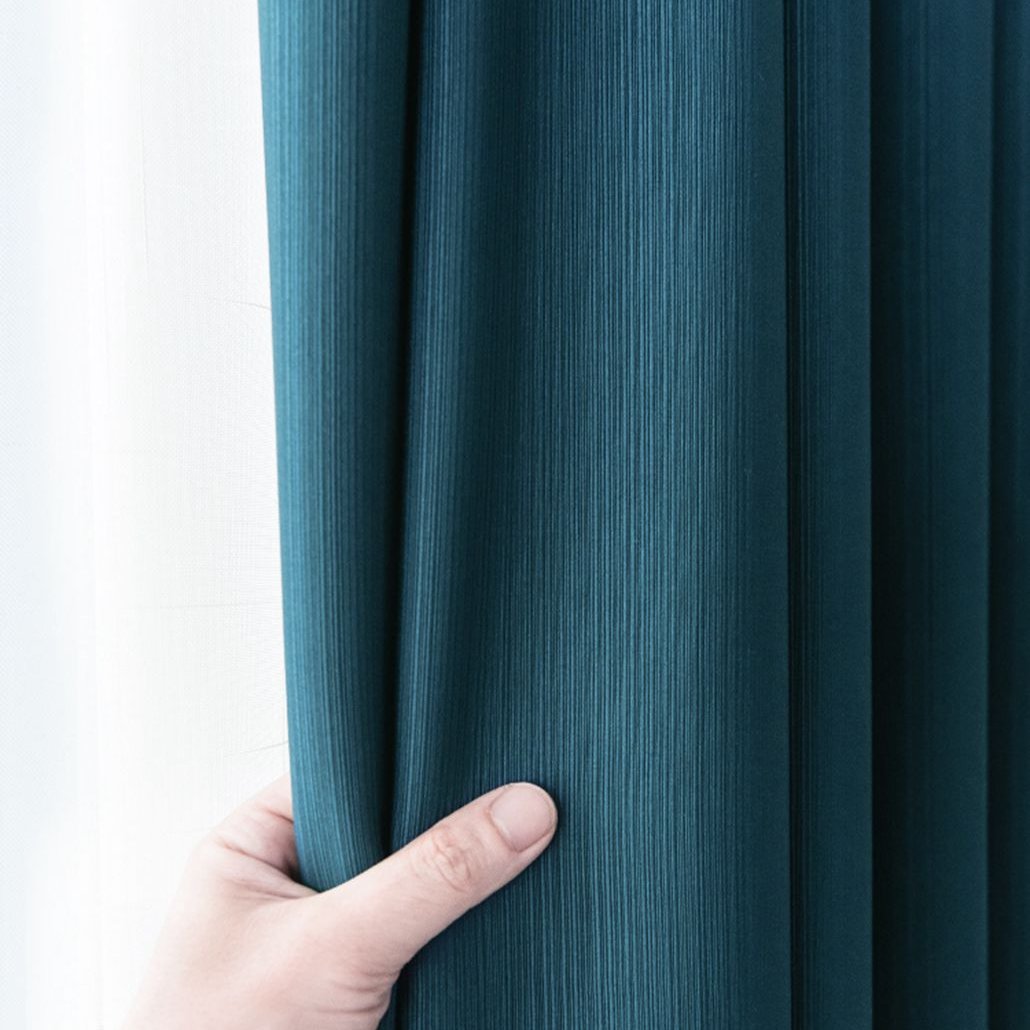 Factory supply two sides linen style 99% blackout readymade curtain fabric for living room