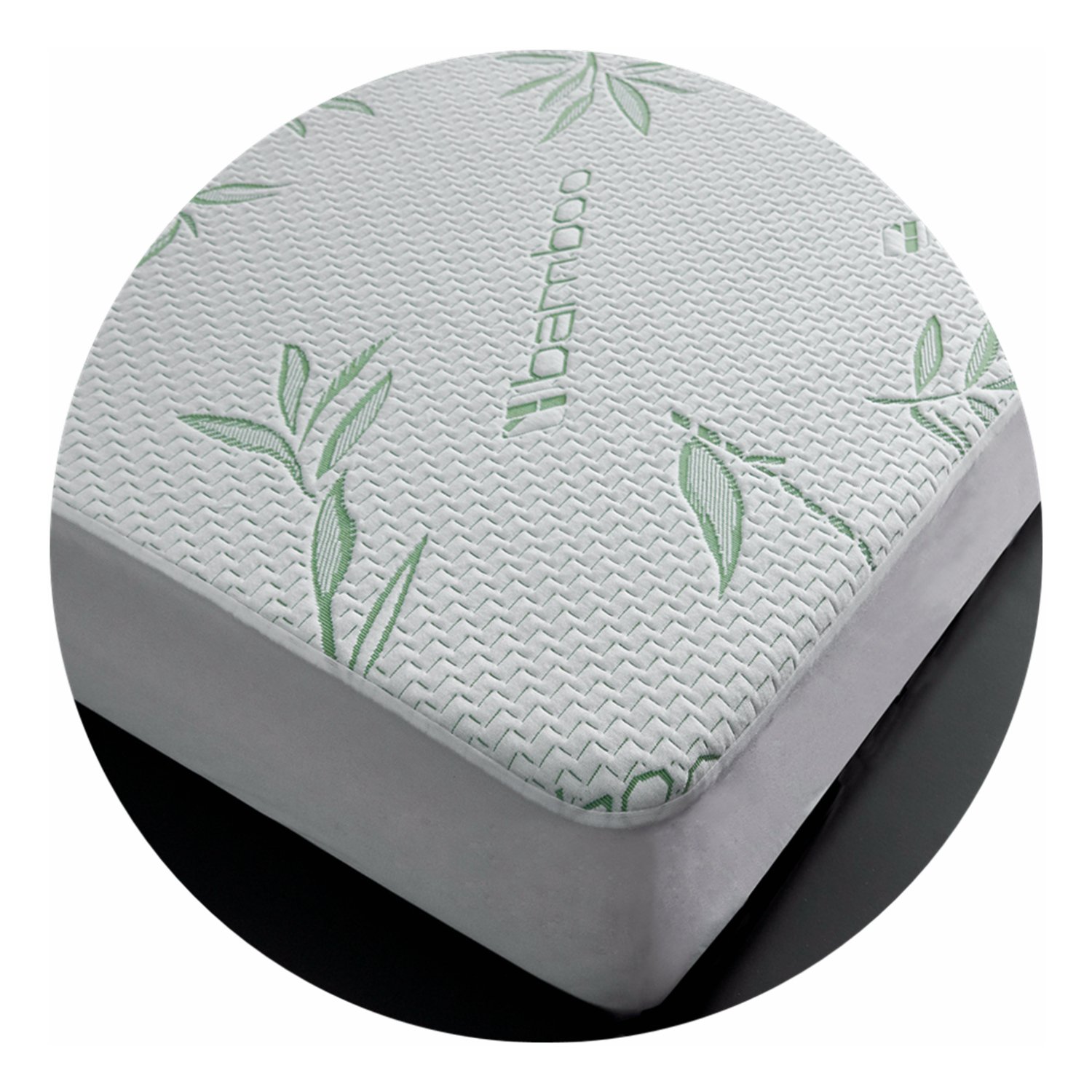 High Quality Bamboo Pattern Air Layer Waterproof Mattress Protector Adults Knitted Technique Bed Matt Most Cover Hospital