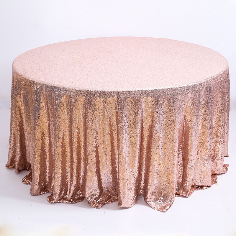 Gold Black Color Glitter Round Tablecloths Sequin Dress Fabric for Wedding and Birthday Party with gold Sequin Fabric