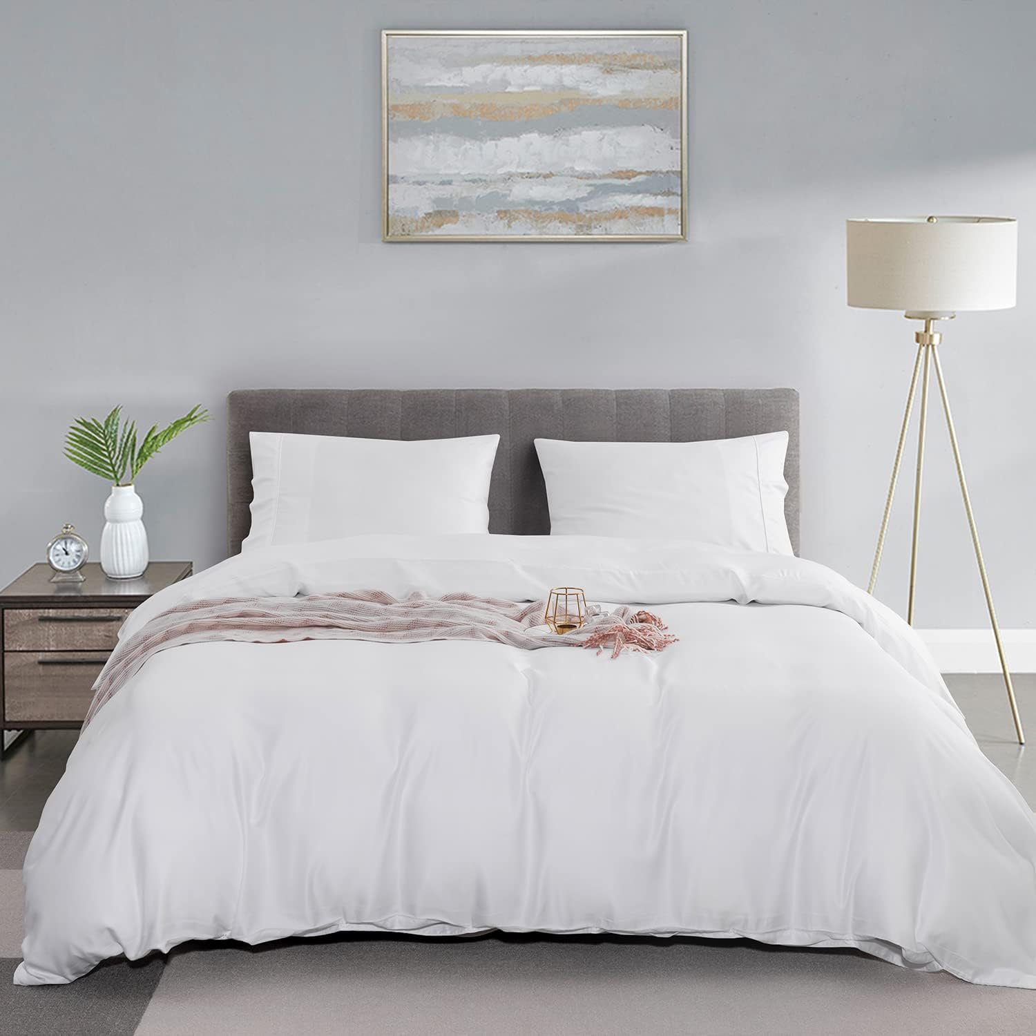 Wholesale 100% bamboo bedsheets bedding set rayon viscose soft Cooling Mattress Sheet set Custom logo Home bamboo Bedding set