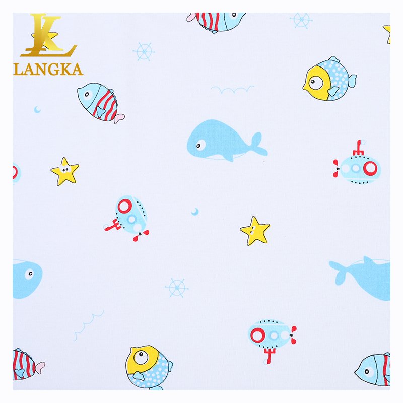 Langka manufactures custom printed knit jersey 100% organic bamboo fiber fabric for baby clothing