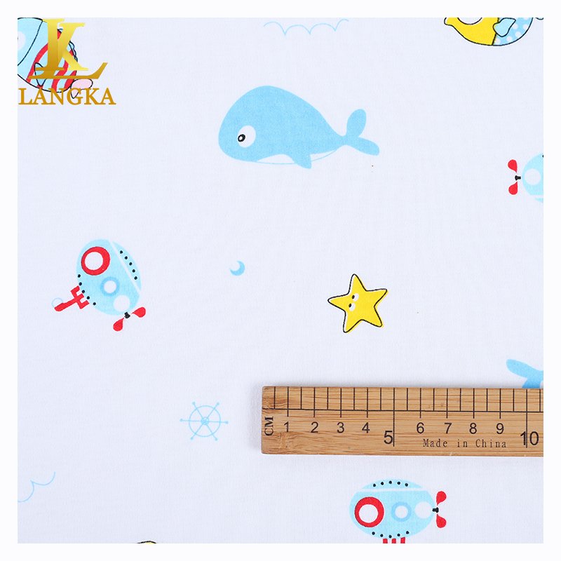 Langka manufactures custom printed knit jersey 100% organic bamboo fiber fabric for baby clothing