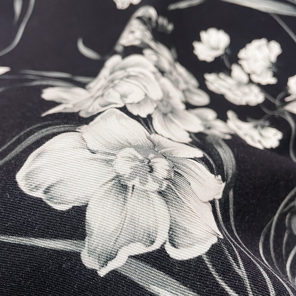 Free Sample Orchid Design Eco Bamboo Woven Digital Printed Twill Fabric For Dress