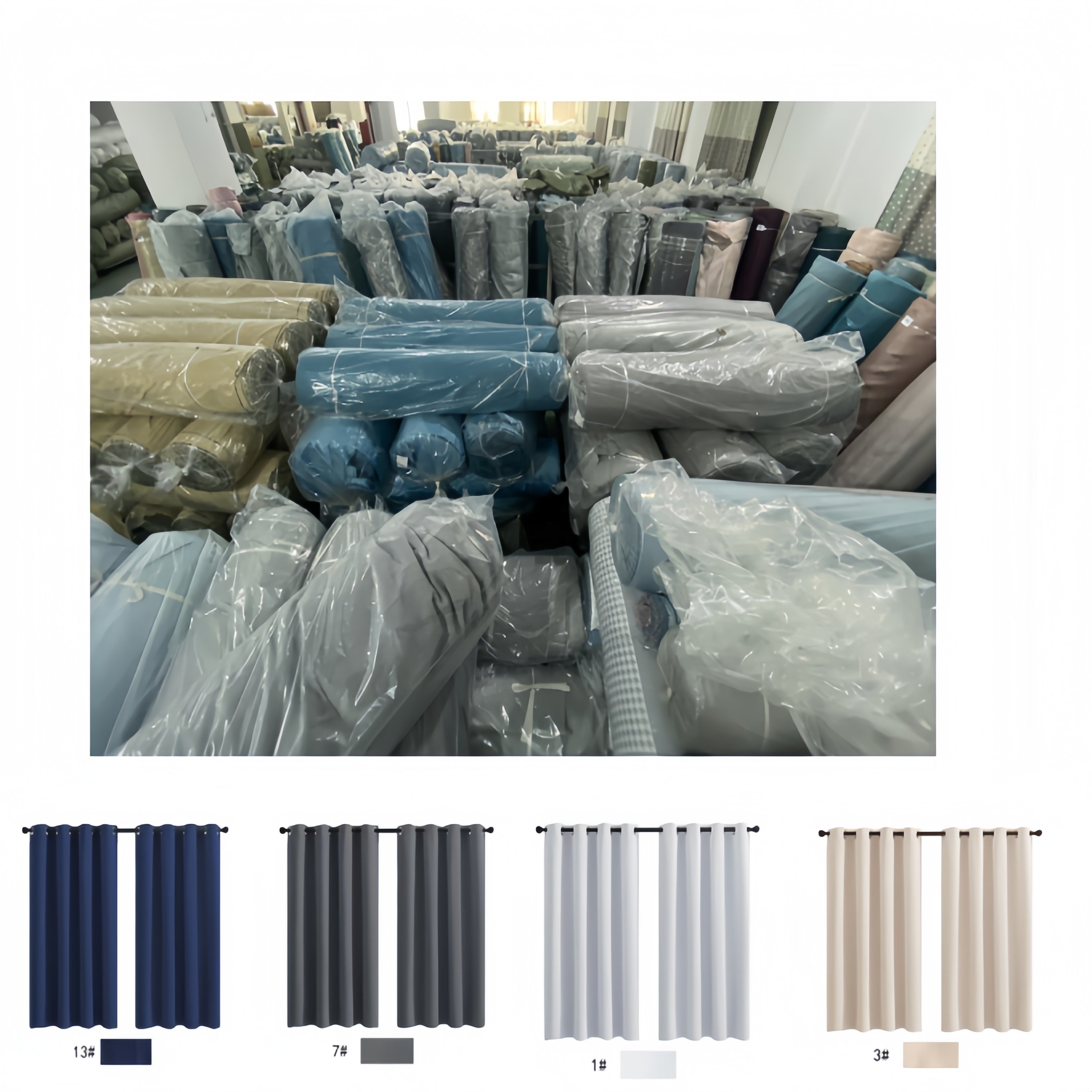 Stock Clearance 100% Shading Linen Blackout Curtain Fabric Hotel/Home Fabric for Bedroom