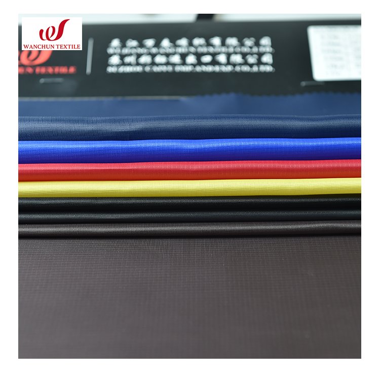 100% Polyester 210T 0.20CM RibStops Taffeta with PA coating Waterproof Fabric for Lining and Outdoor